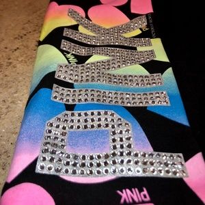 NWOT-PINK Vitoria Secret Yoga Pants with rhinestones